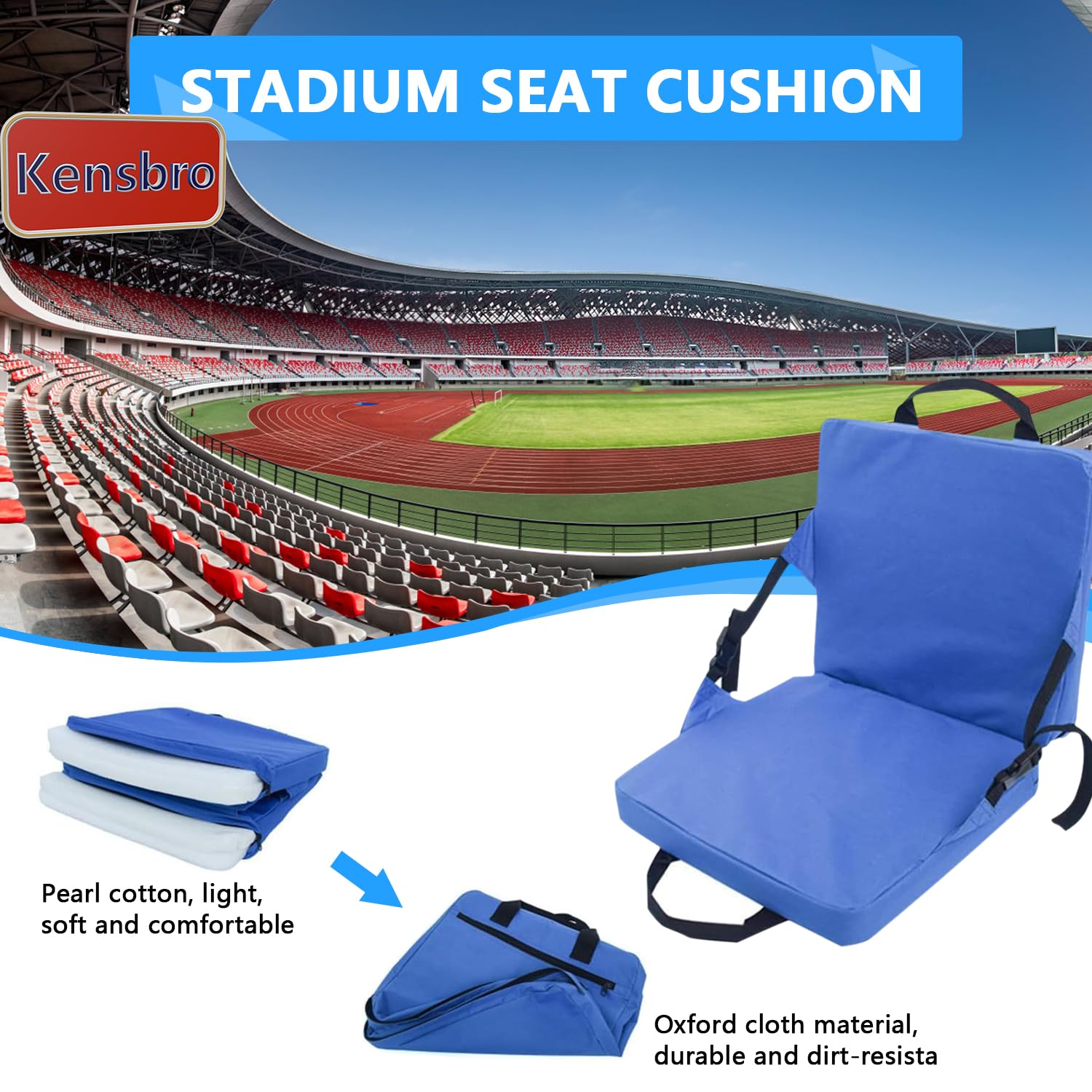 Zusammenklappbares Stadion-Sitzkissen Mit Rückenlehne - Outdoor Sitzkissen Für Konzerte & Sport