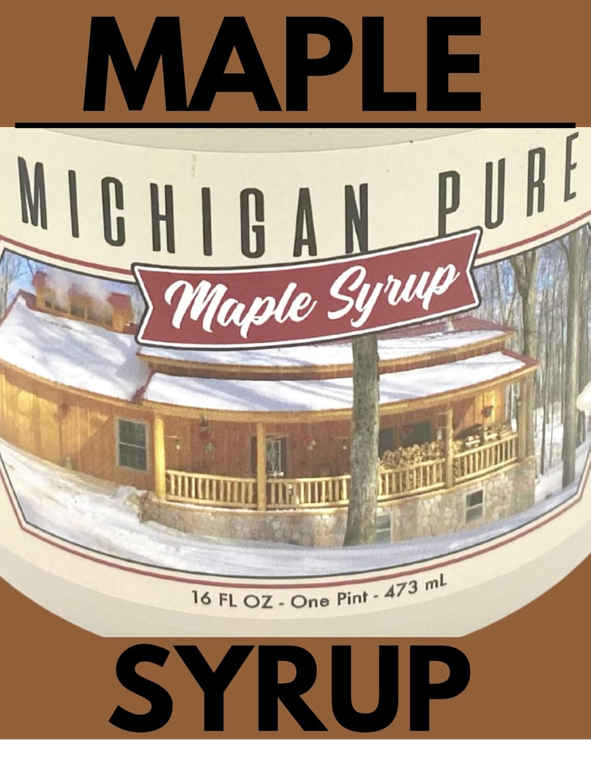 All Natural, 100% Pure, B Grade, Maple Syrup, 16 Oz. (Pint)
