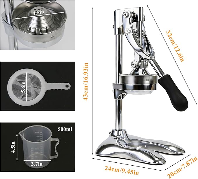 Extractor de Jugos Manual para Cítricos, Prensa de Acero Ino miniatura 2