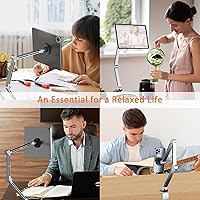 Vista 7 de Magnetic Tablet Stand for Desk Aluminum Alloy Phone iPad Desk Holder Overhead Arm Mount with 360°Rotate Base for Magsafe/iPhone/Android/iPad