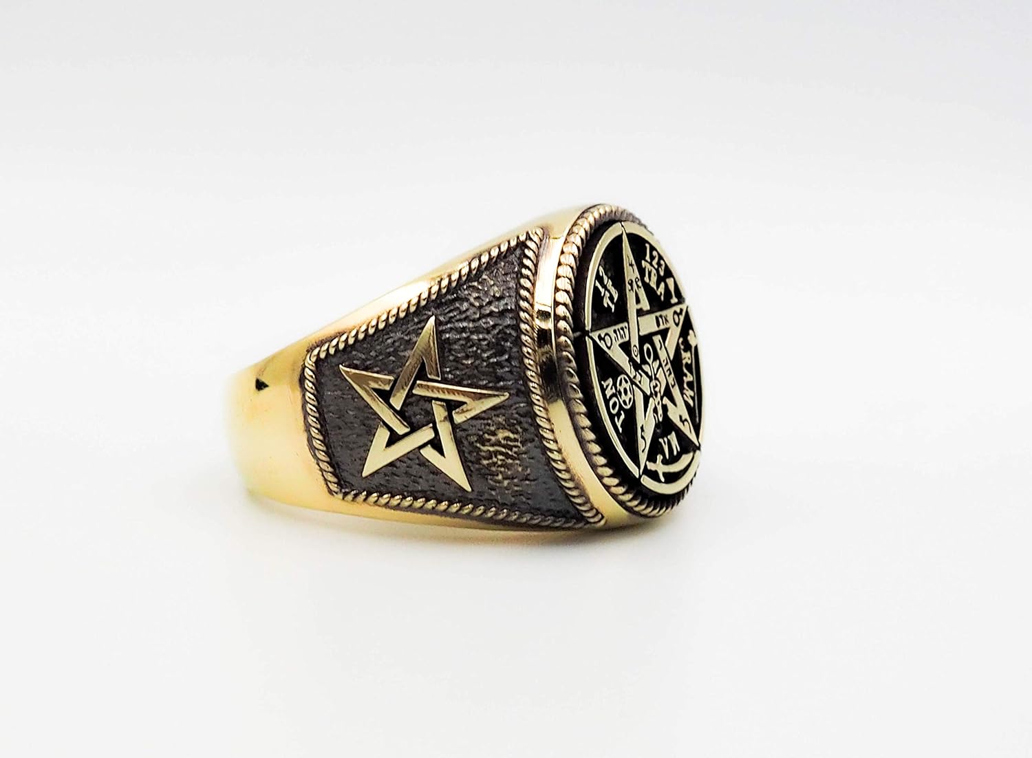 Ceremonial Magic Seal of Solomon Tetragrammaton Ring Brass Jewelry Br-20 - Image 5
