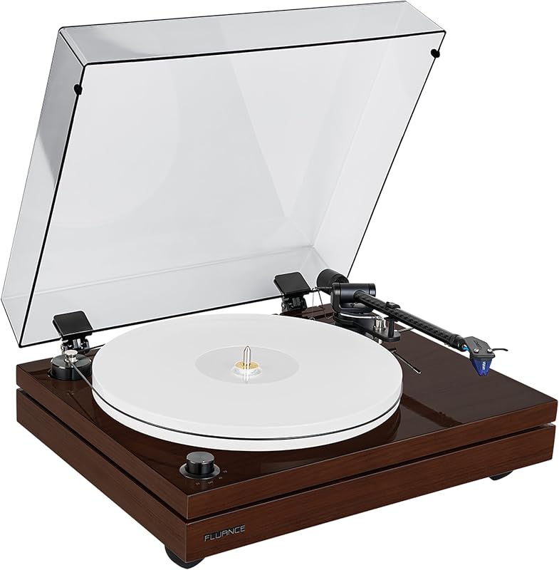Fluance RT87 Reference High Fidelity Turntable Vinyl Record Player, Dual Plinth Isolation, VTA Adjustable Carbon Fiber Tonearm, 2M Blue Cartridge, Acrylic Platter, Speed Control Motor (Natural Walnut)