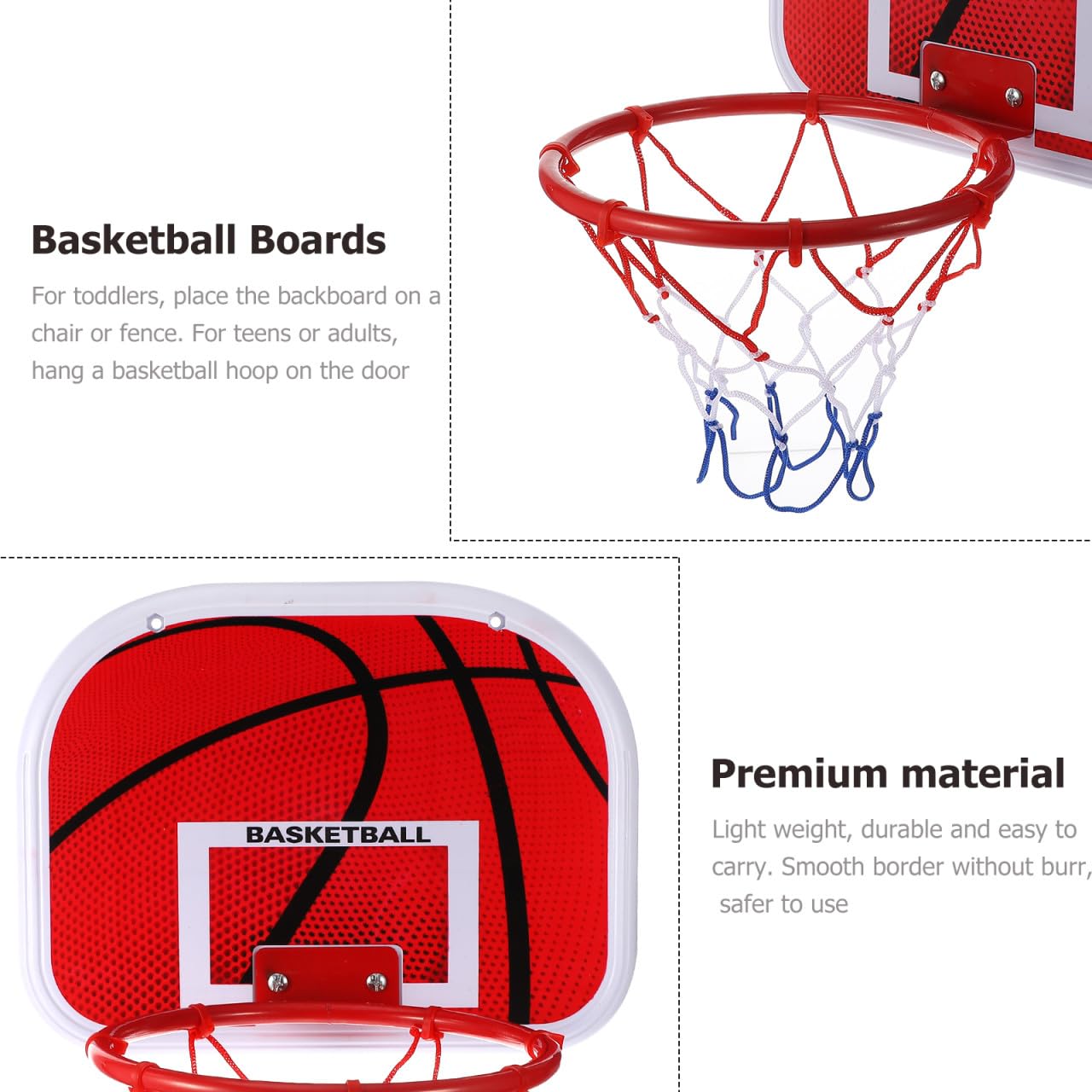 ORFOFE Tablero De Baloncesto Colgante Sin Taladrar De Hierro para Aro De Baloncesto para Tablero De Interior y Exterior Juguete De Práctico