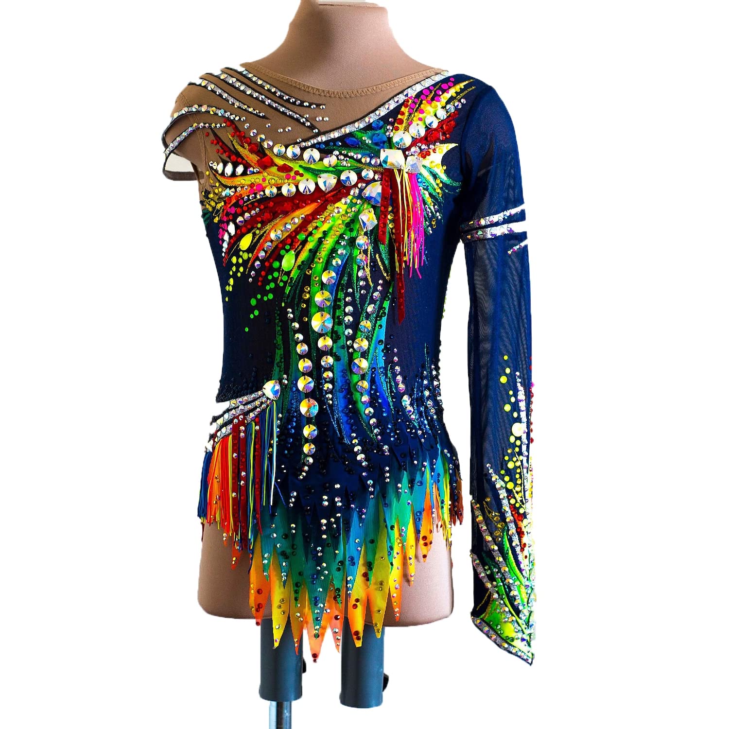 Justaucorps Gymnastique Rythmique Femme Body De Compétition Scintillant pour Fille Fait Main Robe De Patinage Artistique Déguisement De Patinage sur Glace Jupe De Patin À roulettes