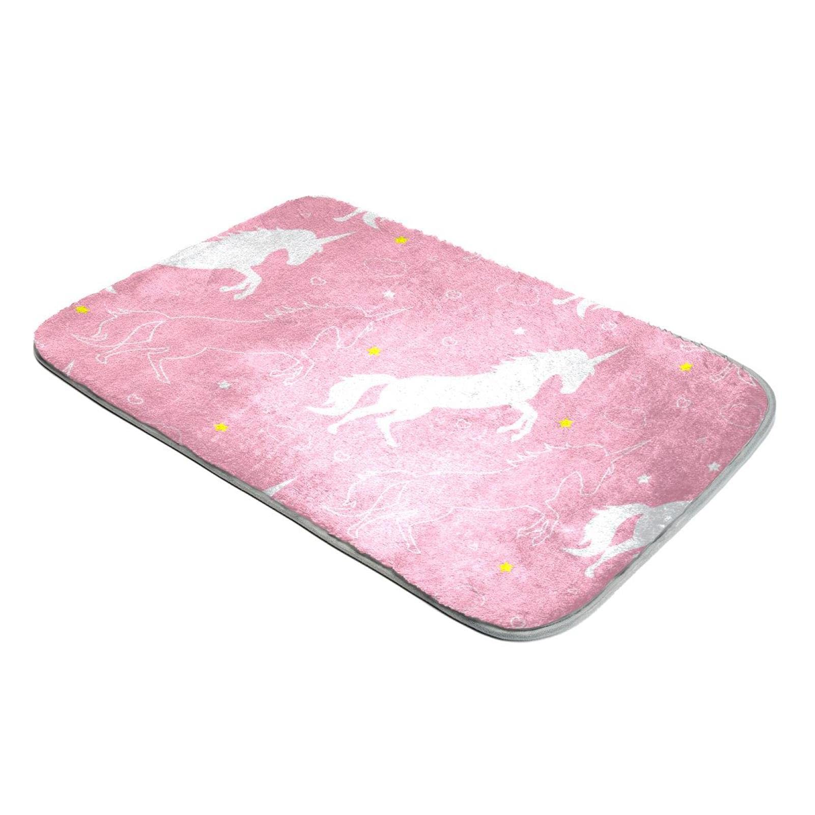 Tapis fausse fourrure rose licorne, revêtement sol luxe enfants