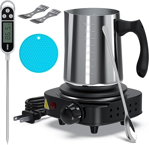 Ohcans Kit de fabricación de velas con placa caliente electrónica, kit de fabricación de velas para adultos, suministros de fabricación de velas de