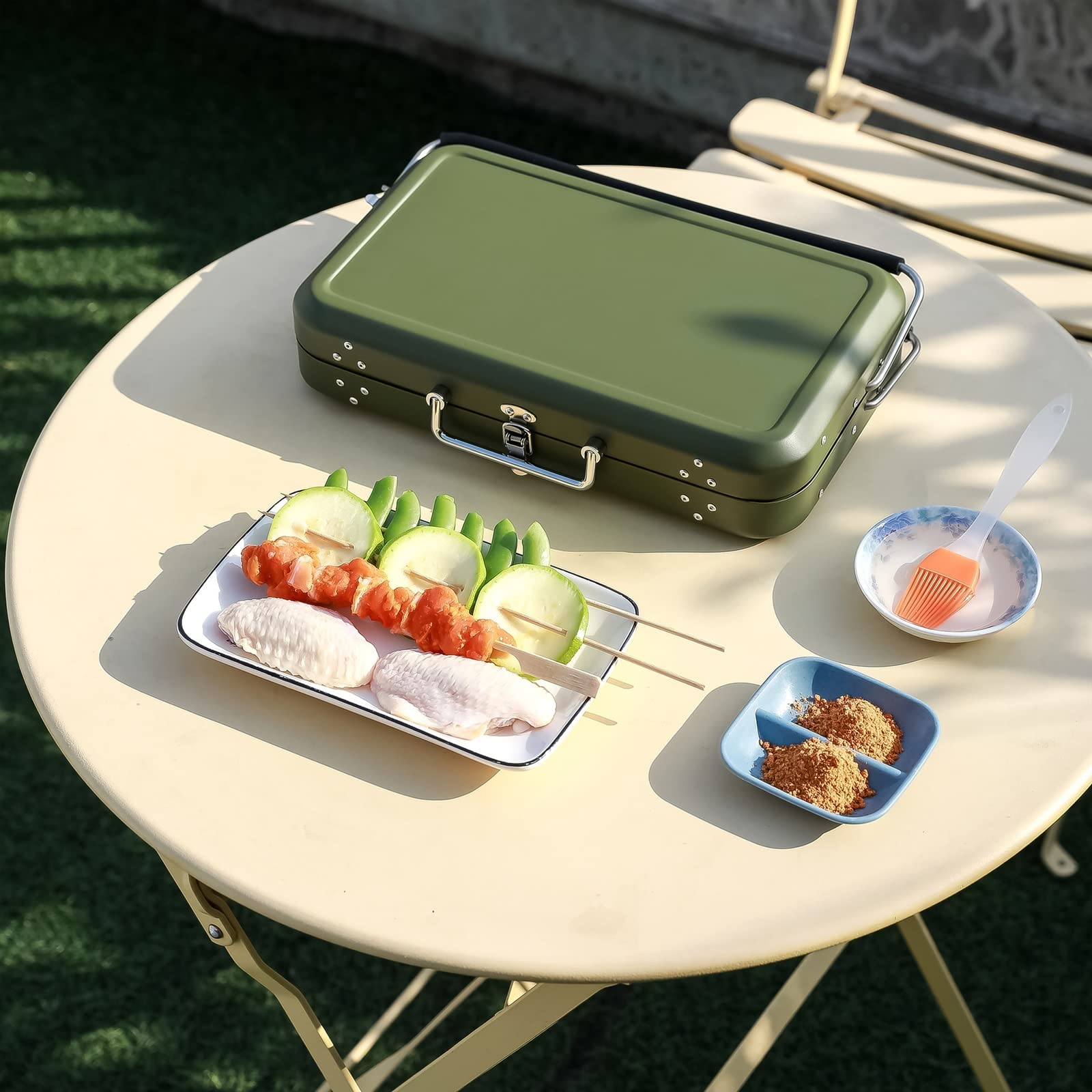 Przenośny Grill Ogrodowy Typu Walizka Do Grillowania Na Kempingu, Pikniku, Piec Do Grillowania Na Węgiel Drzewny Do Użytku Domowego