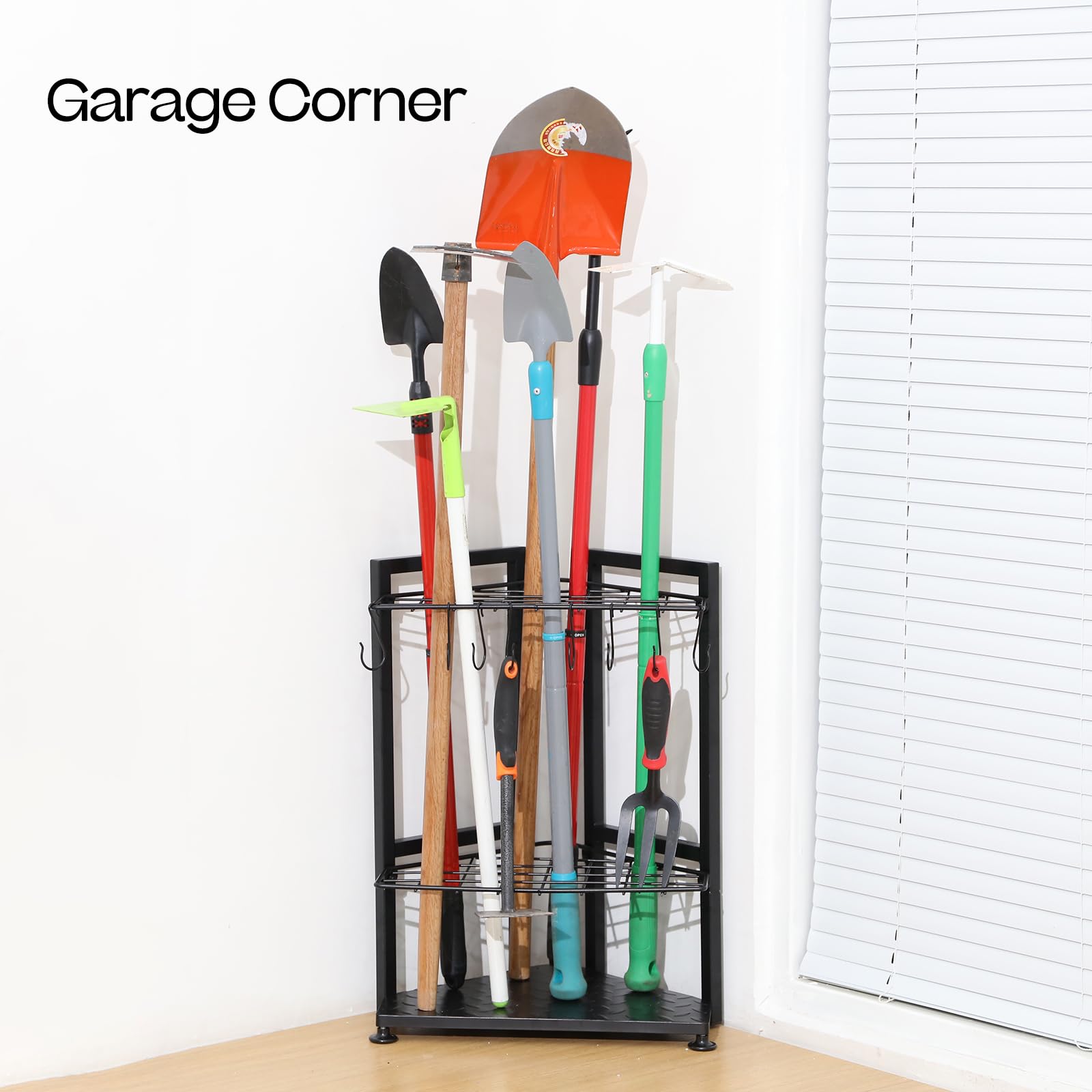 Organizer Autoportante Per Attrezzi Da Giardino – Supporto Resistente Per Rastrelli, Pale E Utensili – Ideale Per Garage, Capanno, Angolo