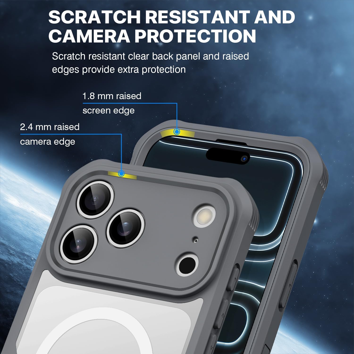 CENHUFO Magnetic Privacy for iPhone 17 Pro Case [Compatible with Magsafe] Full Body Phone Case Built-in 9H Tempered Glass Privacy Screen Protector, Camera Protection Shockproof Bumper Cover - Grey - Image 7