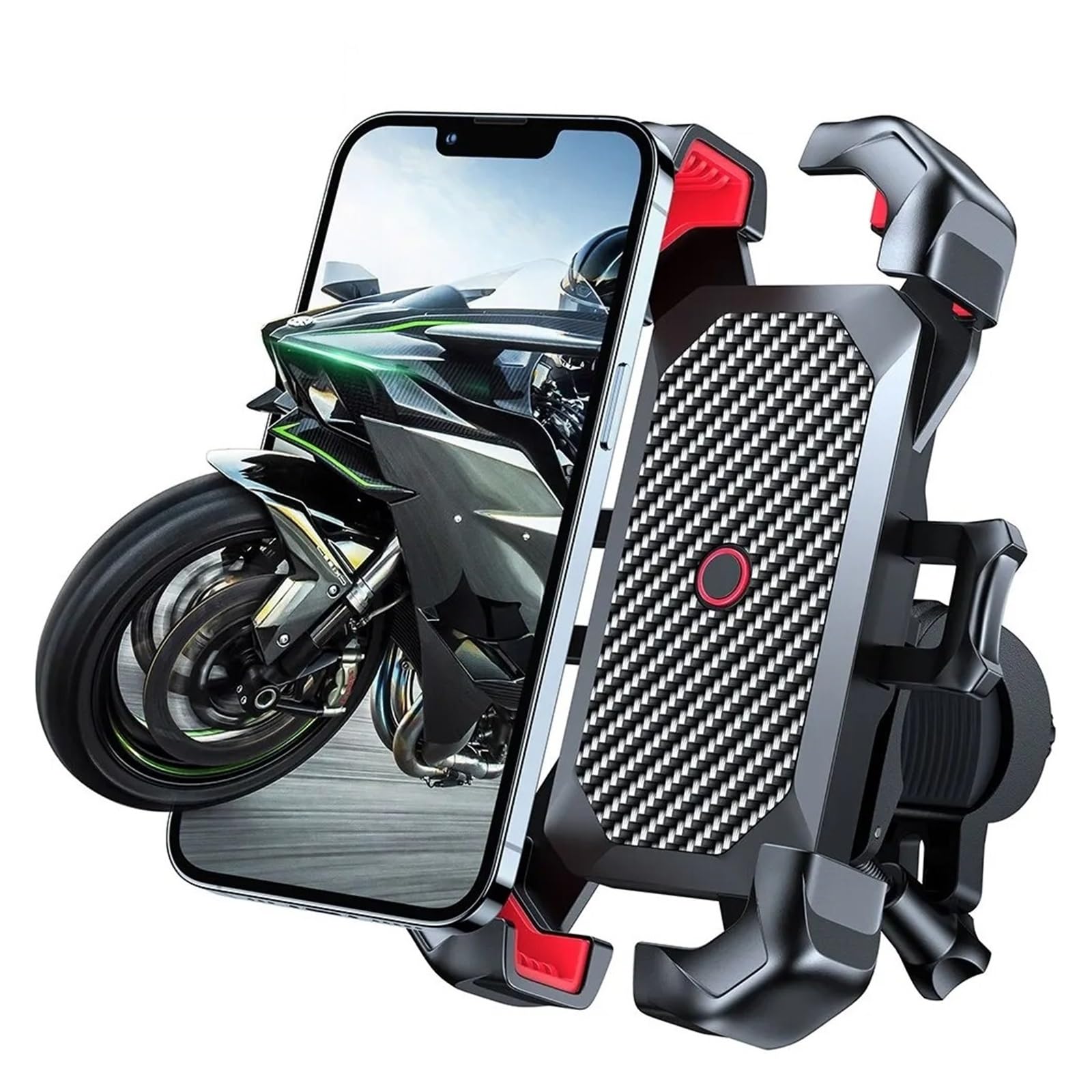 Porta Teléfono Bicicleta Soporte para Teléfono Bicicleta con Vista 360° Universal para 4,7 A Pulgadas A Prueba Golpes para GPS Soporte Teléfono Moto