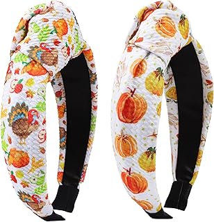 YanJie Thanksgiving Headbands for Women Fall Turkey Headband Maple Leaves Pumpkin Knotted Acorn Harvest Hairbands Hair Hoop for Thanksgiving Day Party Gift Accessories