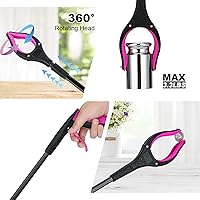 Vista 2 de Herramienta de agarre de 32 pulgadas, cabezal giratorio de 360°, mandíbula ancha, herramienta de recogida plegable, mandíbula giratoria