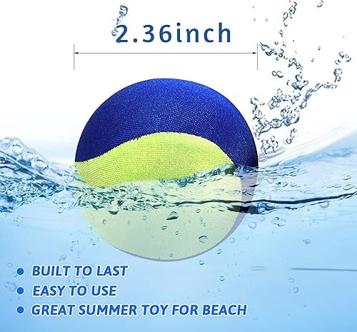 Vista 9 de Pelota de salto de agua de verano, paquete de 2 pelotas de rebote de agua, pelota de agarre para playa, piscina, río lago Azul
