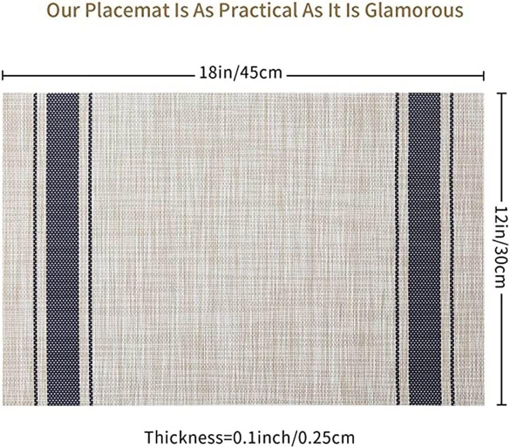Set of 8 PVC Washable Placemats for Dining Table Mat Non-Slip Placemat Set in Kitchen Accessories Cup Coaster Wine Pad