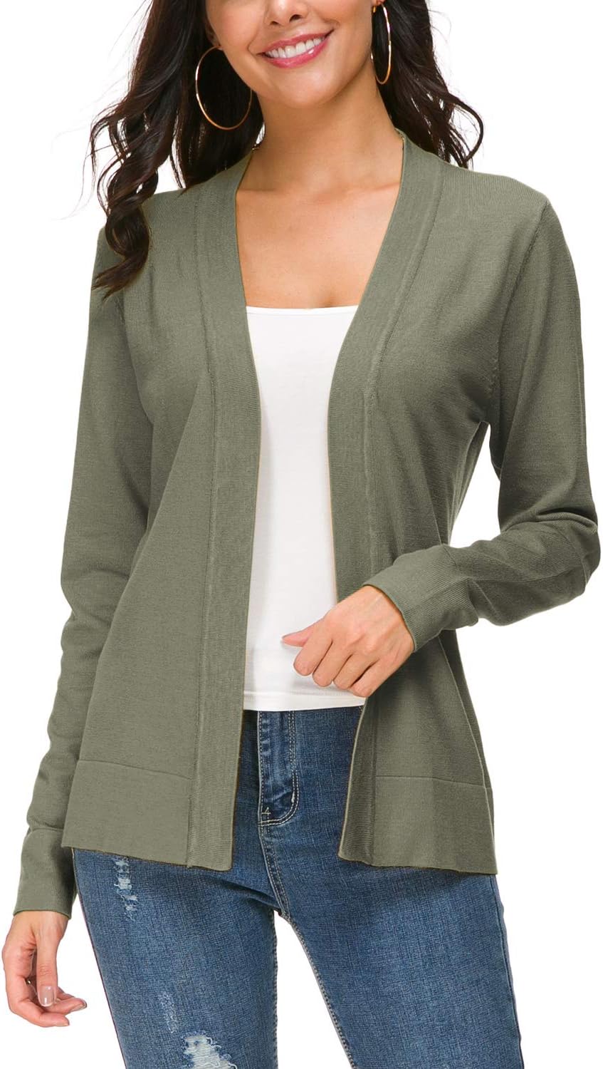 Urban CoCo Women's Long Sleeve Open Front Knit Cardigan Sweater