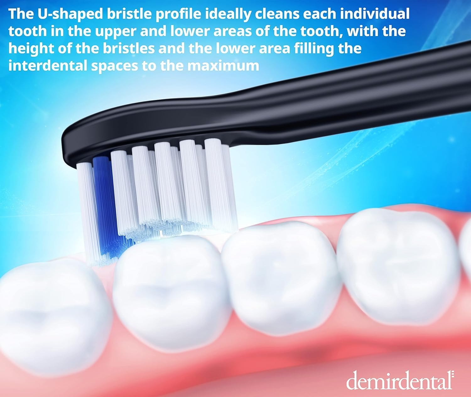 demirdental Mini Extra Soft Replacement Brush Heads Compatible with Philips Sonicare – Small Black Toothbrush Heads for Very Sensitive Teeth & Gums – Replaces HX6088eb – 8 Pack