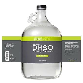 DMSO Liquid 1 Glass Gallon Jug, Pure 99.995% Pharma Grade, Non-Diluted, Low Odor, Dimethyl Sulfoxide