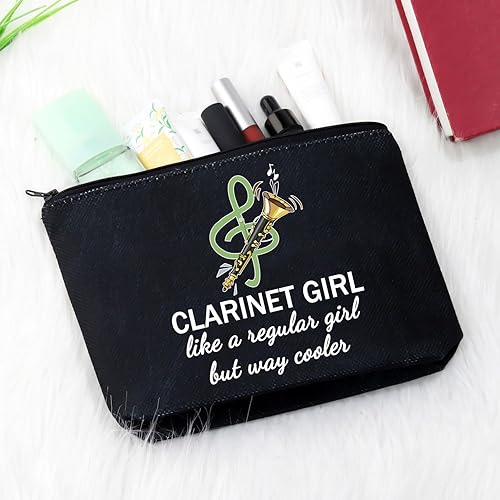 Miniatura 5 de GJTIM Clarinetista Regalo Clarinete Jugador Regalo Clarinete Amante Cremallera Bolsa Bolsa de Maquillaje para Clarinete Profesor, Negro -