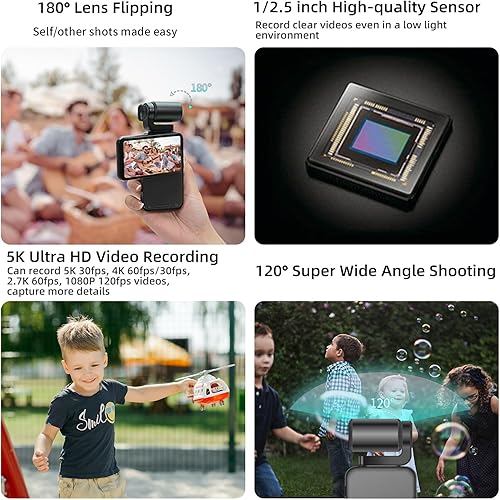 Miniatura 3 de ORDRO Videocámara M3 5K, cámara de mano de visión nocturna WiFi IR para YouTube, cámara de video UHD 4K con pantalla táctil abatible de 3.5