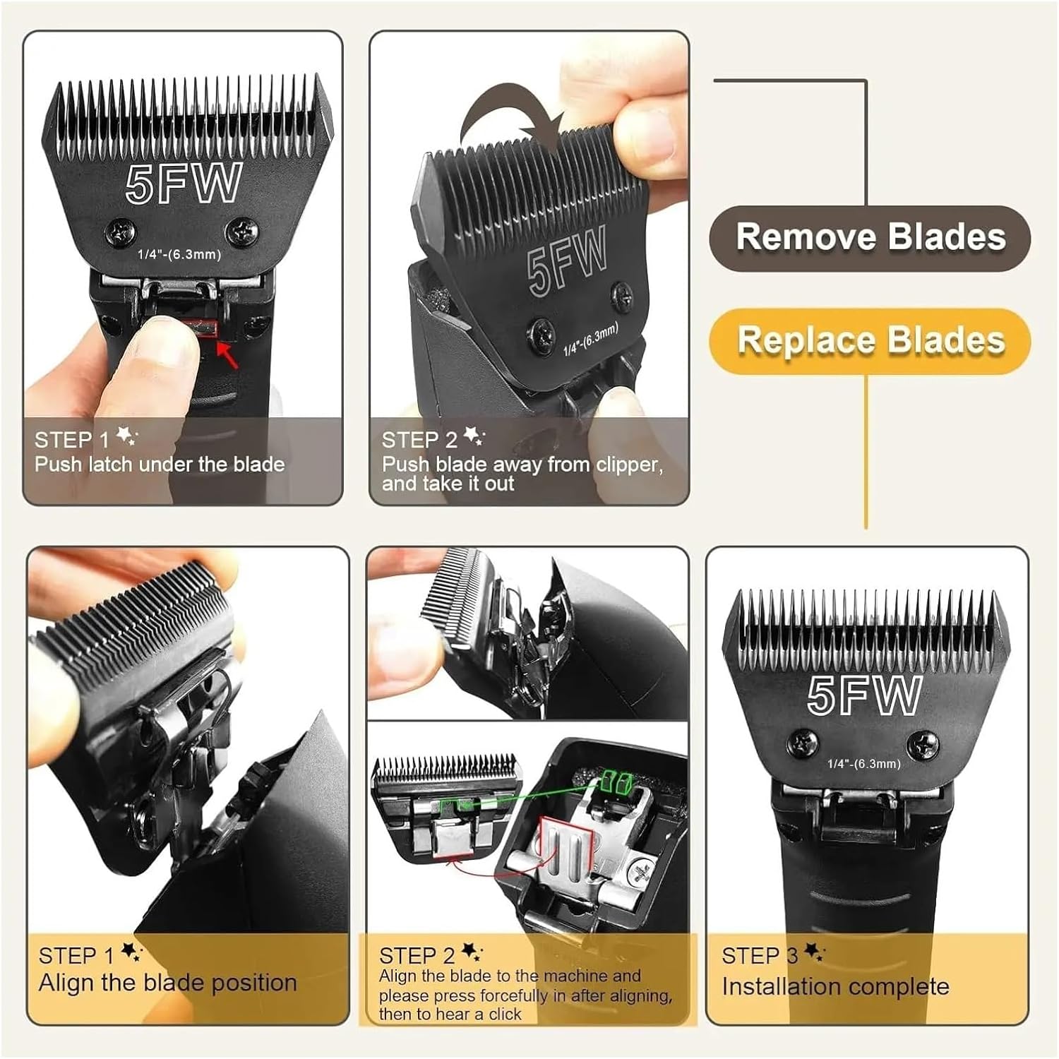 Wide Blades For Dog Grooming,Compatible For Andis,Clippers Clipper,Compatible For Oster,A5 Precise Fit Smooth Cutting Hair Trimmer Blade