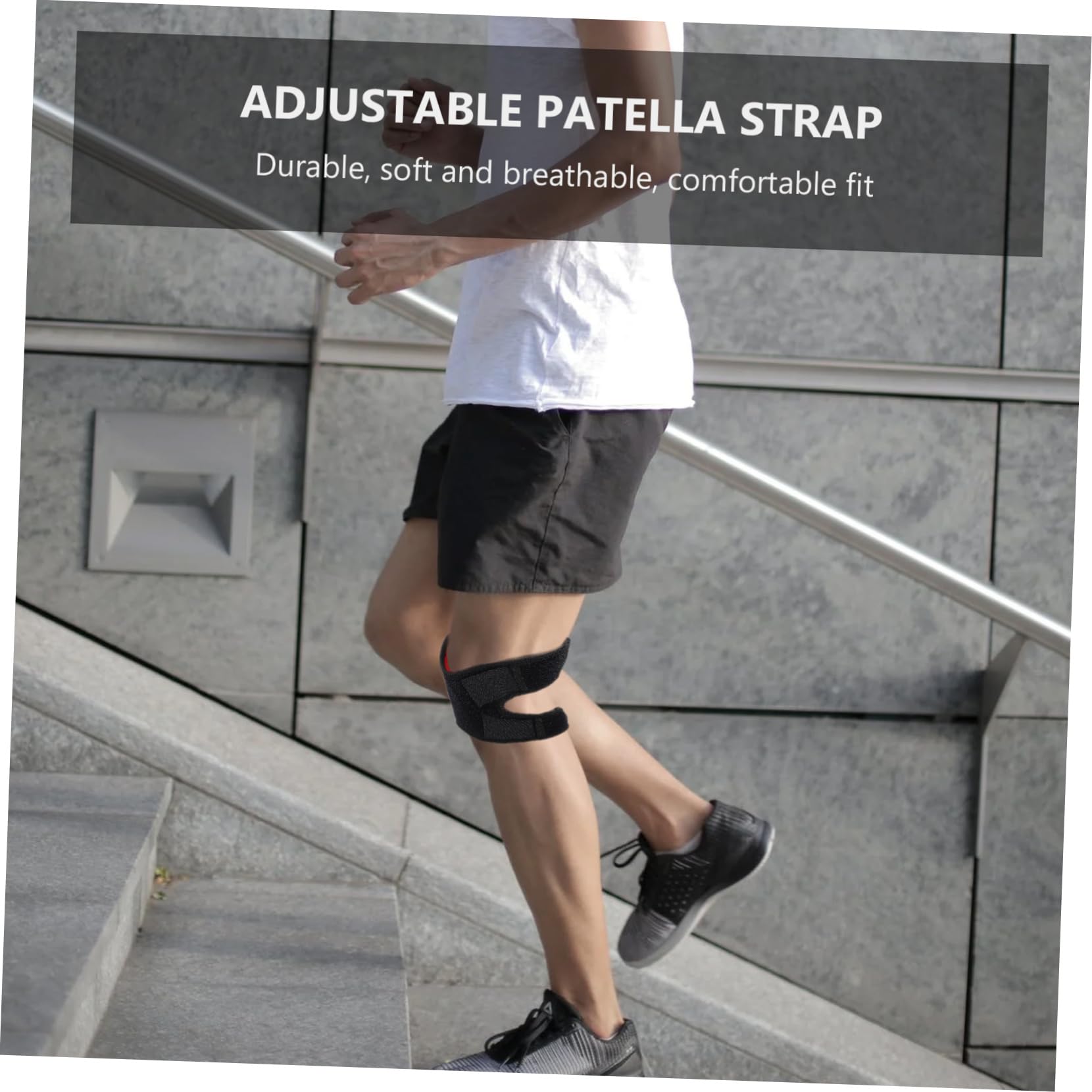 Gatuida Non- Adjustable Patella Brace Strap for Hiking Breathable Knee Support Strap for Running and Sports Comfortable Fit for Tendonitis Relief and Stability