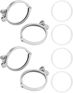 QWORK Heavy Duty Tri-Clamp Stainless Steel 304 - Single Pin, includes Wing Nut for Ferrule TC and 1PC Silicone Gasket (4inch Tri Clamp + Silicone Gasket)