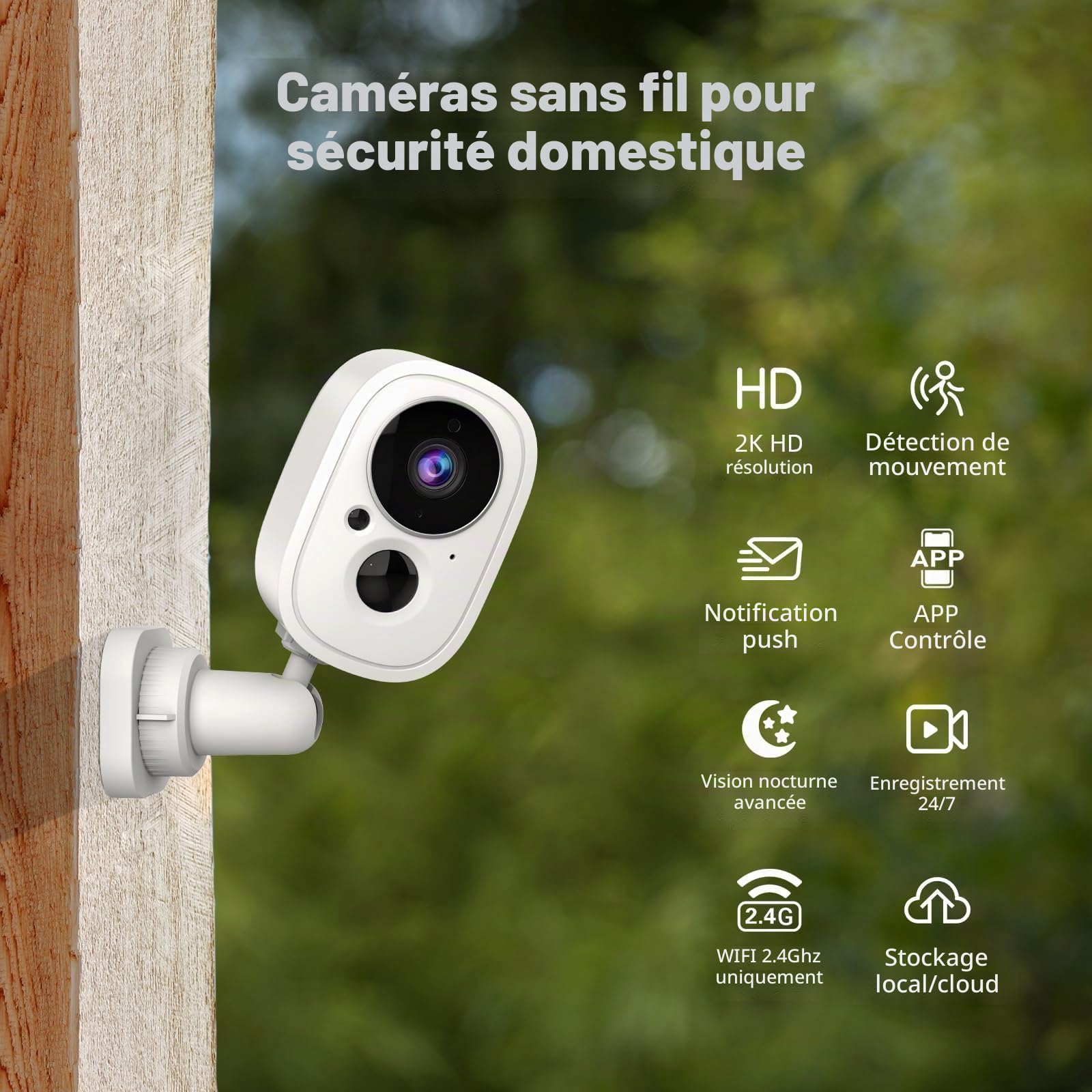 Système d'alarme Domestique sans Fil 4G+WiFi avec caméra extérieure - Installation Simple et Rapide, sans Frais mensuels, contrôle Via Application pour la sécurité de Votre Domicile