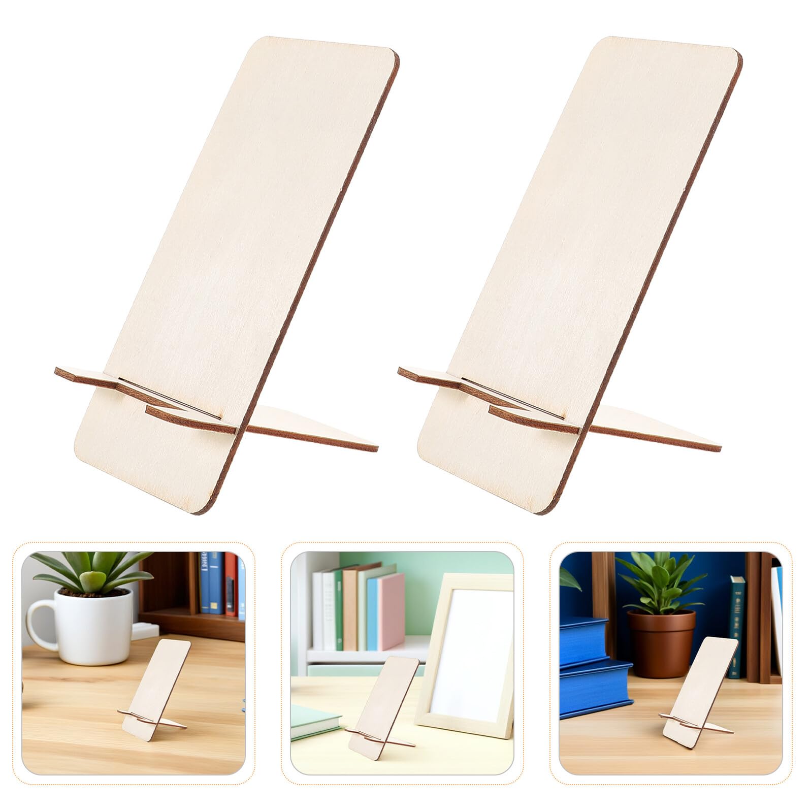 Holibanna Supporto da Scrivania in Legno Grezzo per Cellulare e Tablet Porta Telefono Portatile Piccolo per Ufficio Casa e Viaggi Set da 25 Pezzi Creativo per Regalo di Compleanno