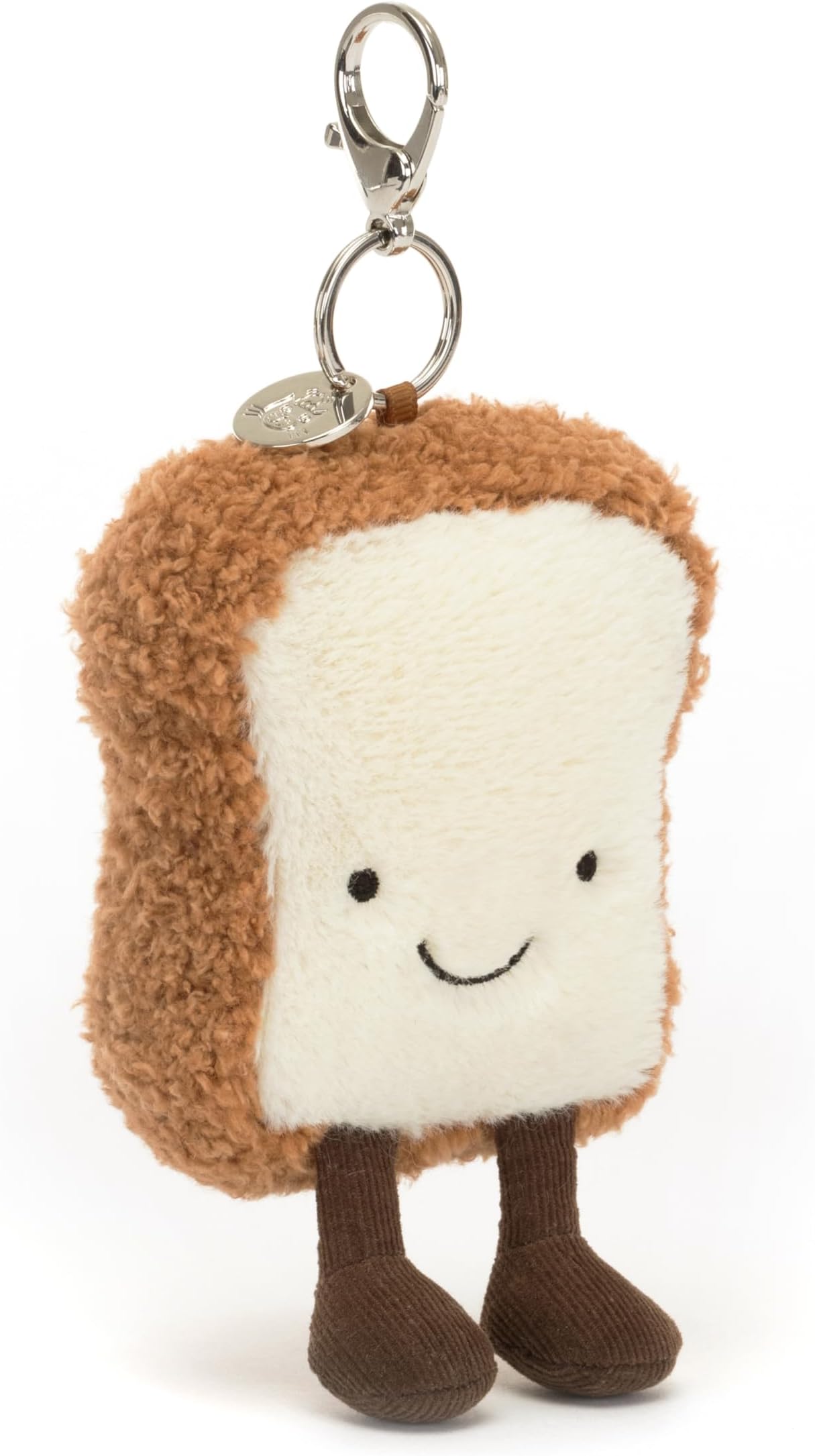 Jellycat Amuseables Toast Bag Charm, 5 inches - Food and Drink Plush Keychain - Great Gift Idea