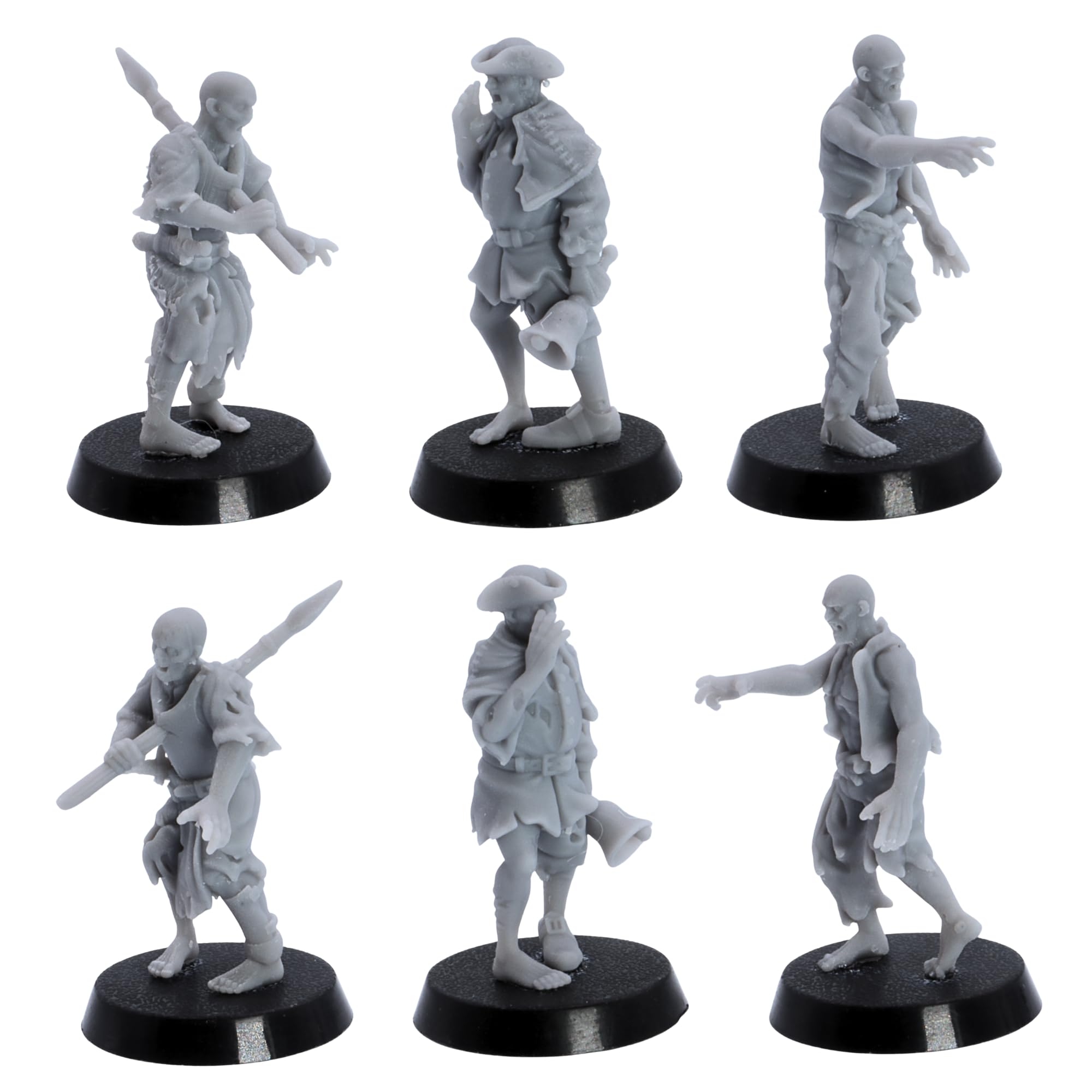 Zombie Villagers Ensemble miniature – 12 modèles de morts-vivants pour RPG de table et jeux de guerre | Monstres d'Halloween à l'échelle de 32 mm | DnD, armée nécromancienne, horde morts-vivants |