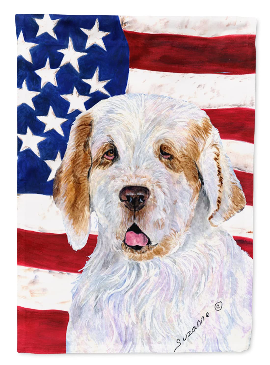 Drapeau Clumber Spaniel américain grand format multicolore SS4027CHF