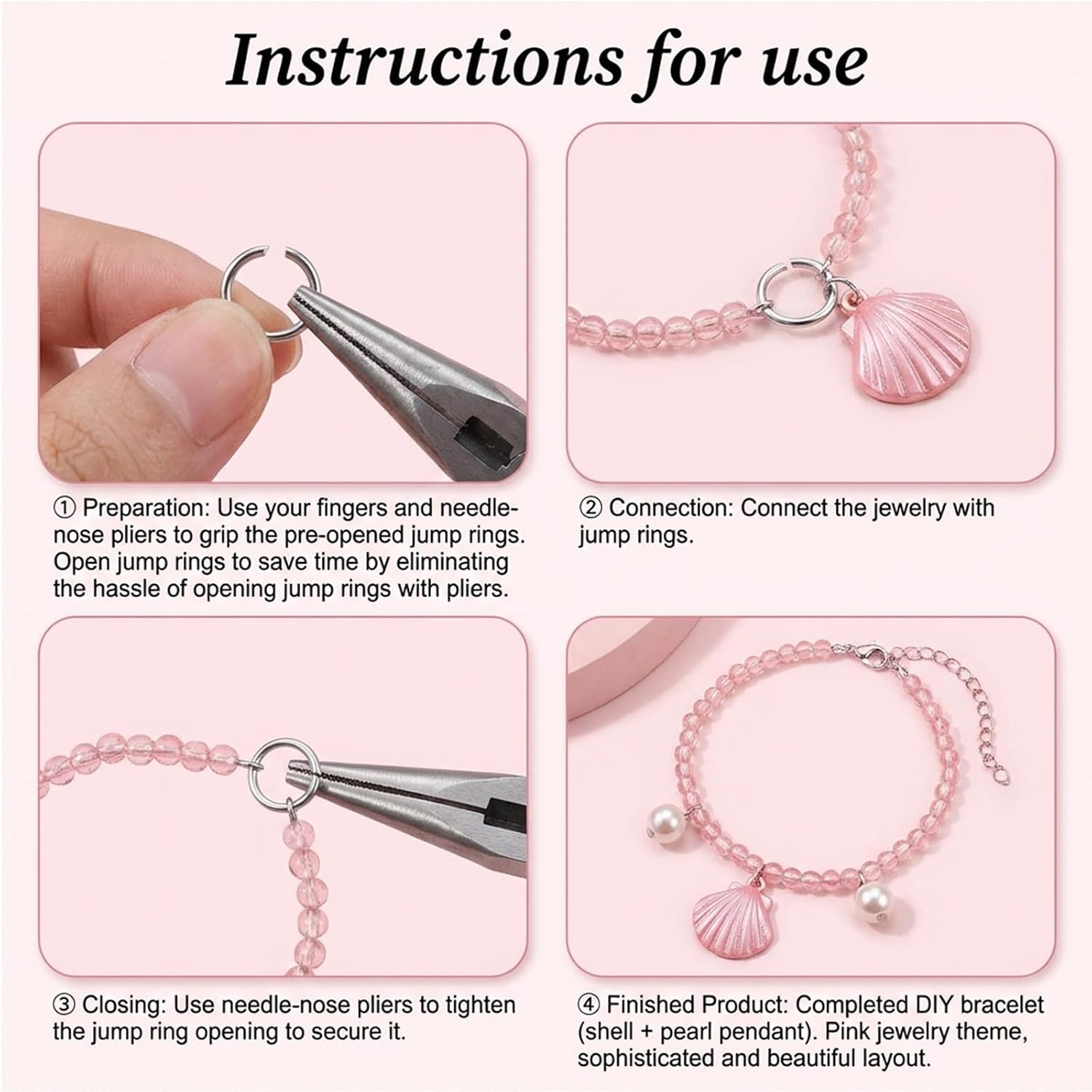2000 Piece 4/5/6/8mm Open Jump Rings Stainless Steel Jump Rings Jewelry Making Connector Ring O Ring Connectors for Necklace Bracelet Earring Keychain DIY Craft