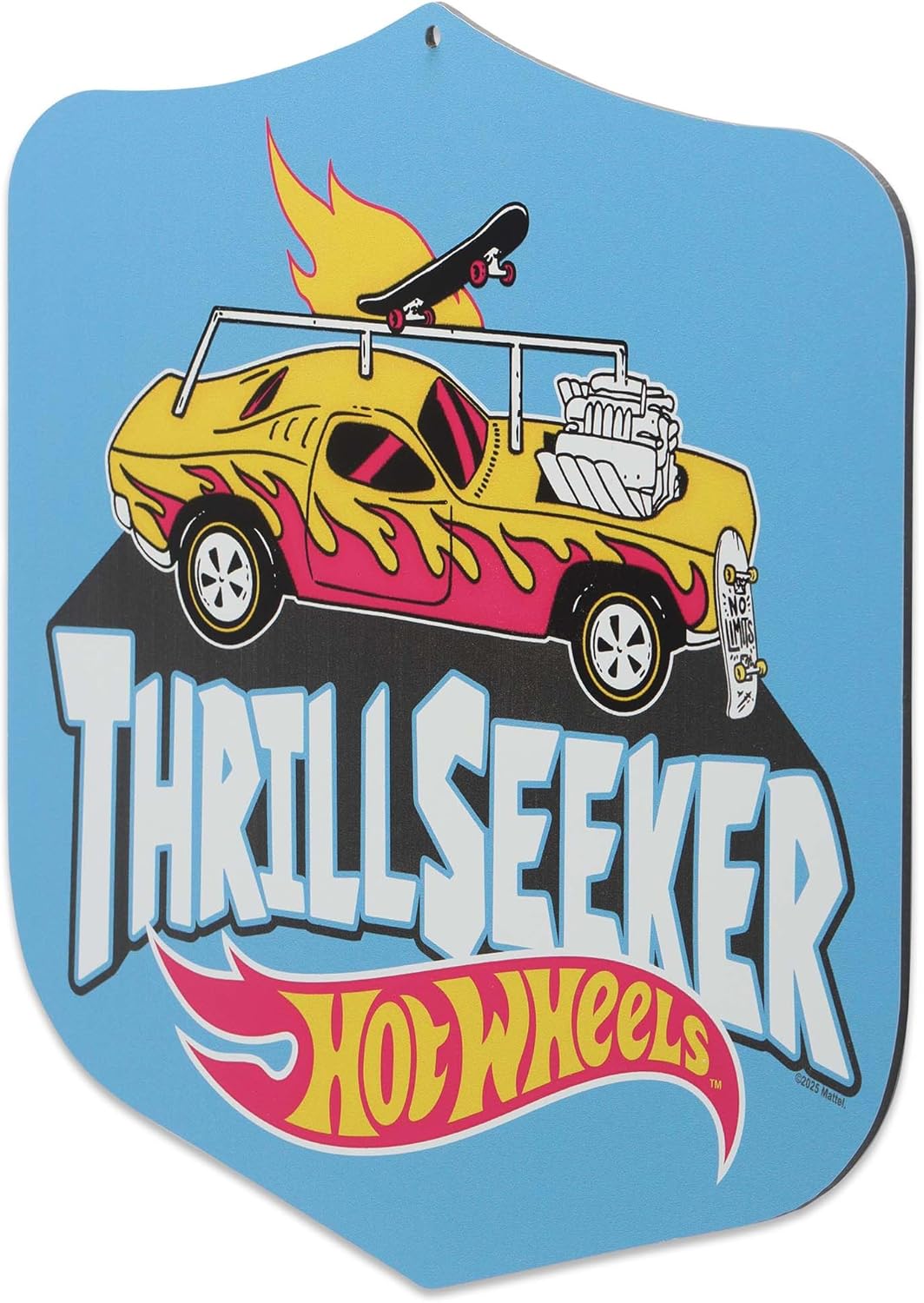 Hot Wheels Thrill Seeker Metal Wall Decor - Fun Hot Wheels Sign for Bedroom or Man Cave
