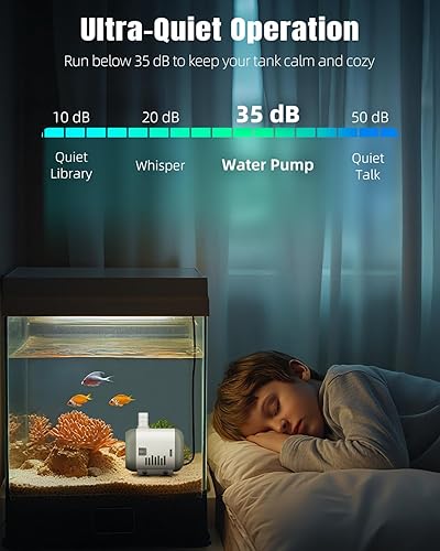 Miniatura 2 de Pawfly Bomba de fuente pequeña, bomba de agua sumergible de 240 GPH para fuente, mini bomba de agua de 12 W con elevación alta de 3.9 pies, bomba de