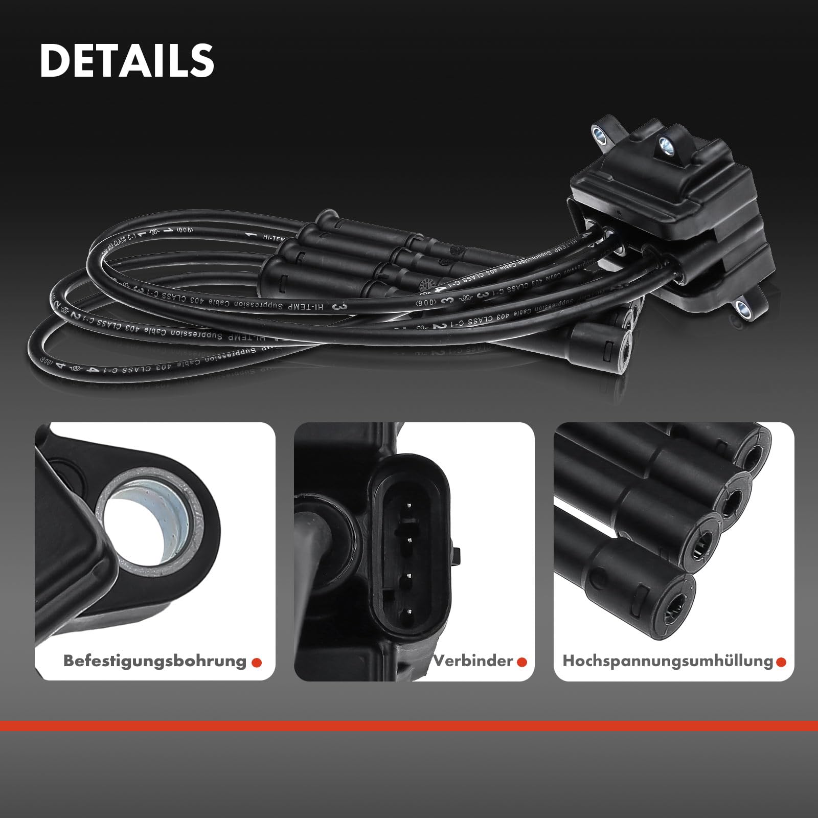 Frankberg Bobine di accensione Compatibile con Clio III BR0/1 CR0/1 1.2 16V Twingo I C06 1.2 16V Replace# 8200713680,8200702693