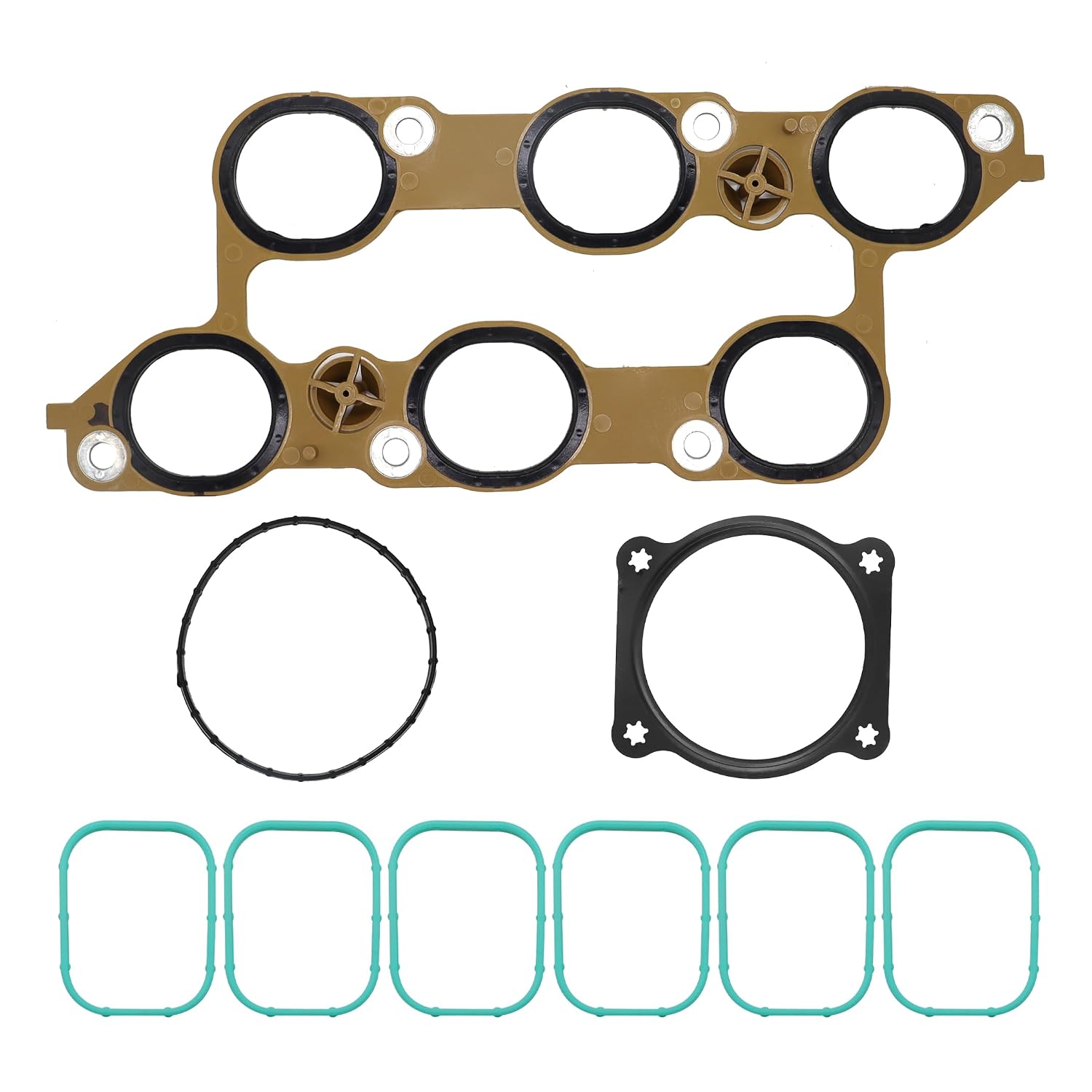 MS972401 Lower Upper Intake Manifold Gasket Fit for 3.6L Buick Enclave Lacrosse for Cadillac ATS CTS SRX XTS for Chevy Camaro Caprice Colorado for GMC Acadia Canyon Replace # 111076701