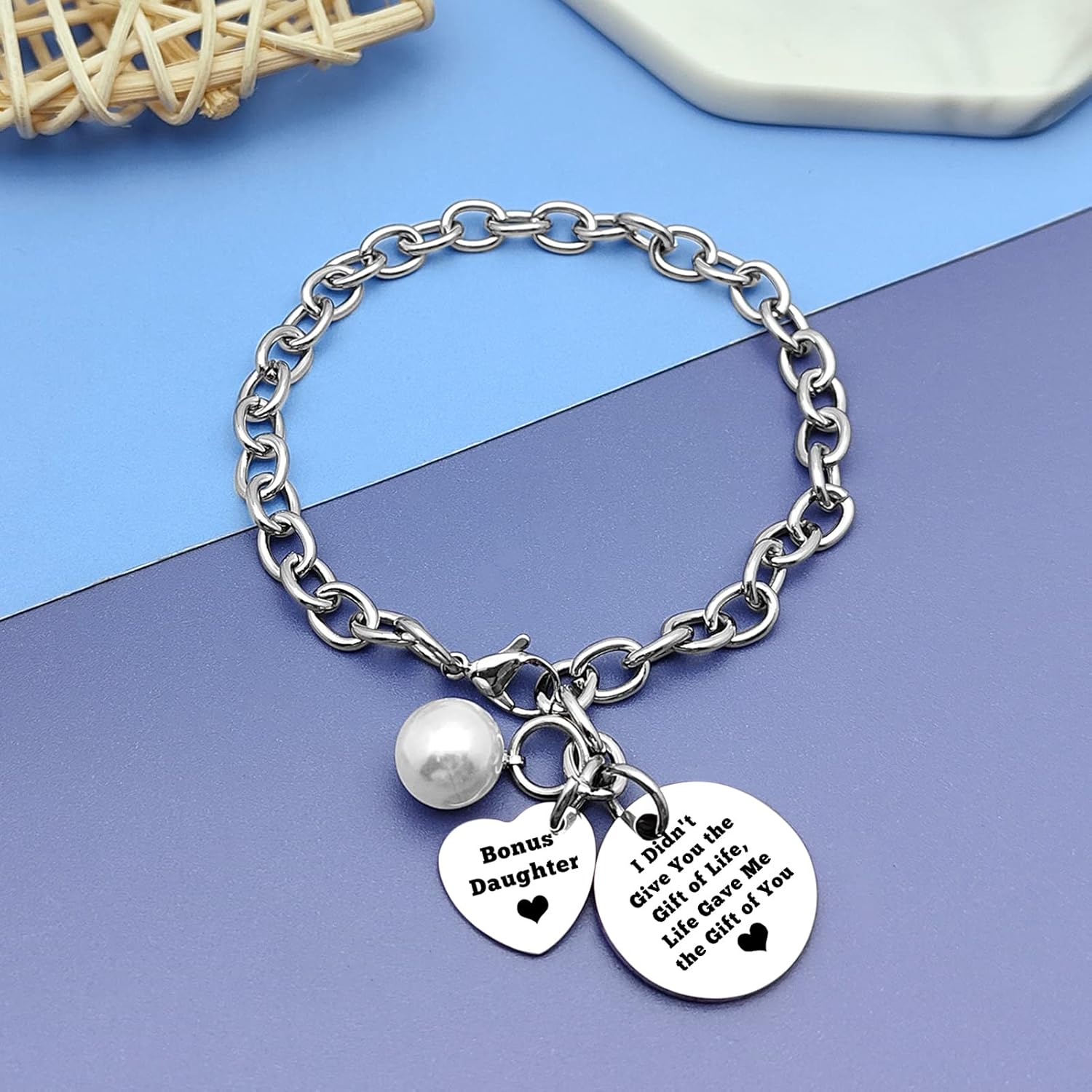 Step Mom Birthday Gifts Bracelet Stepdaughter Gift from Stepmother Adoption Gifts for Women Men Bonus Daughter Gifts Daughter in Law Gifts Wedding Gift for Daughter Son Step Mother Step Father Gift - Image 3