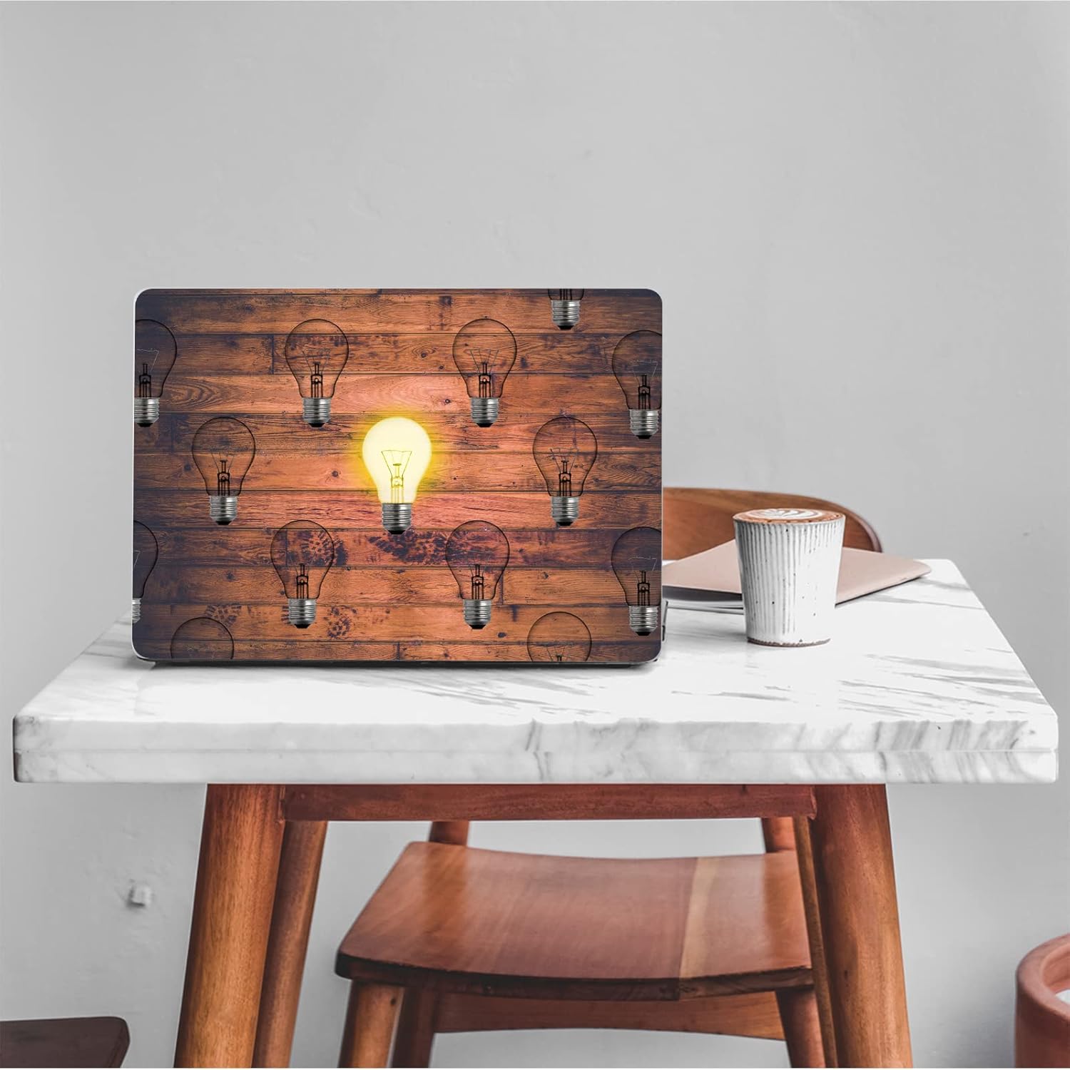 Compatible MacBook Air 13.6 inch Case 2022 Release Model: A2681 M2 Chip, Printed Pattern Hard Shell Laptop Sleeve and Keyboard Cover for MacBook Air 13.6, Cool Light Bulb 9