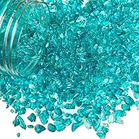 Vista 9 de HappyFiller 1.3 LB de arena de vidrio triturado verde oscuro, piezas de vidrio roto, piedras de terrario trituradas para arte de resina