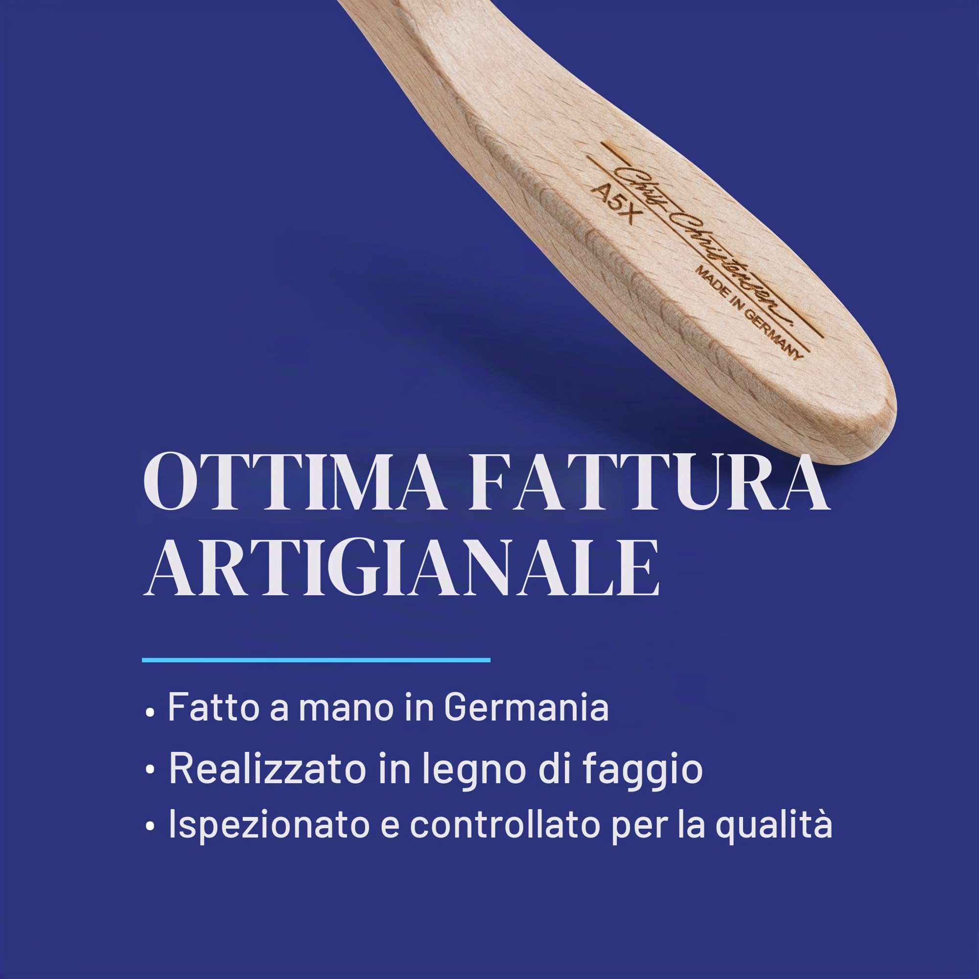 Chris Christensen Spazzola per Cani, Mark X Tiny Slicker, Groom Like a Professional, perni in Acciaio Inox, Corpo in Legno di faggio Leggero, Punte levigate e levigate
