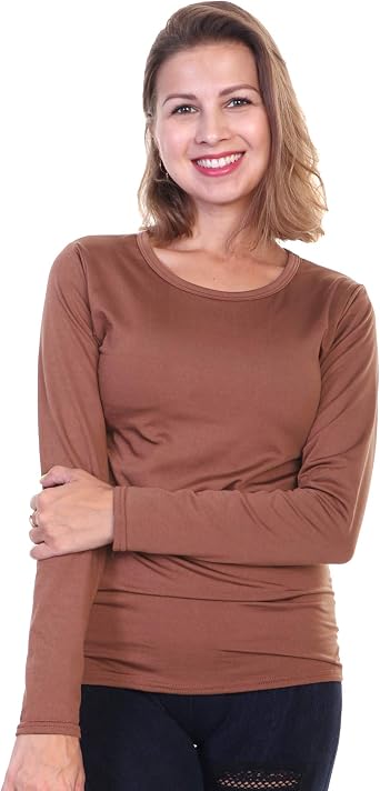 Angelina Womens Fleece Lined Long Sleeve Thermal Top