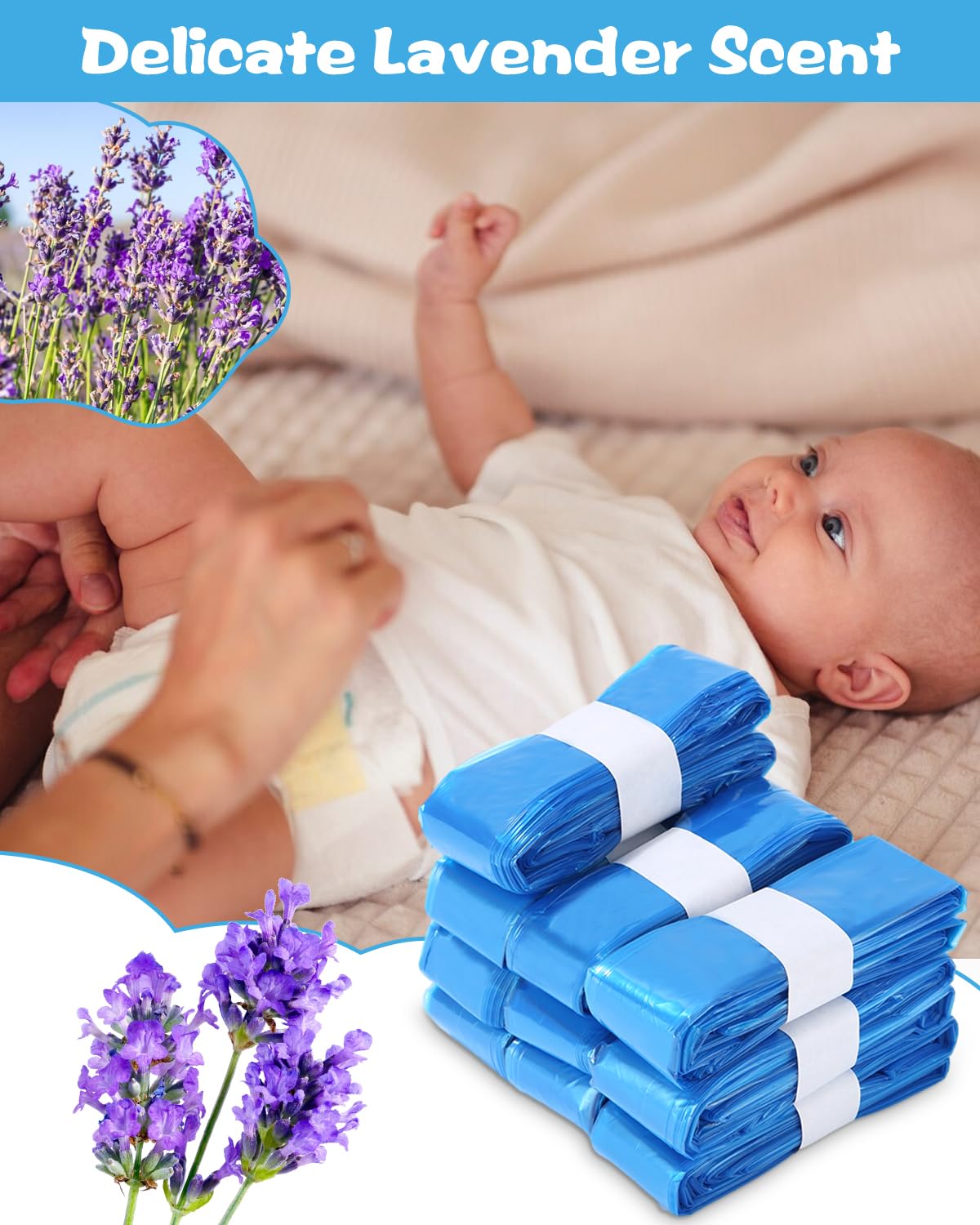 10 Recambios Contenedor de Pañales,6.5 M Recambios de Papeleras de Pañales,Capacidad para 2800 pañales,Compatibles con AngelCare & Litter Locker II (compatible con todos）