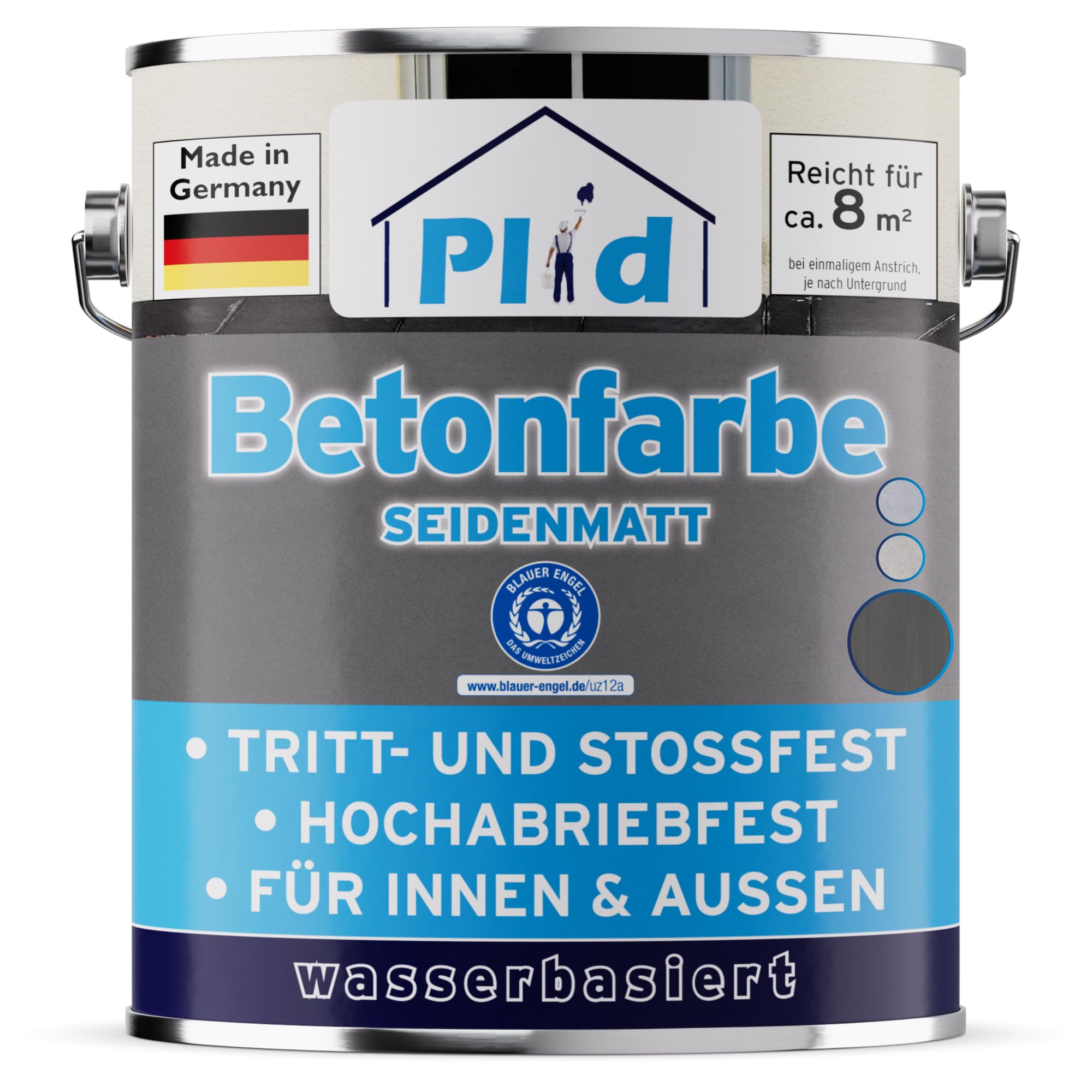 Plid Pintura para hormigón exterior antiheladas, color gris antracita 0,75