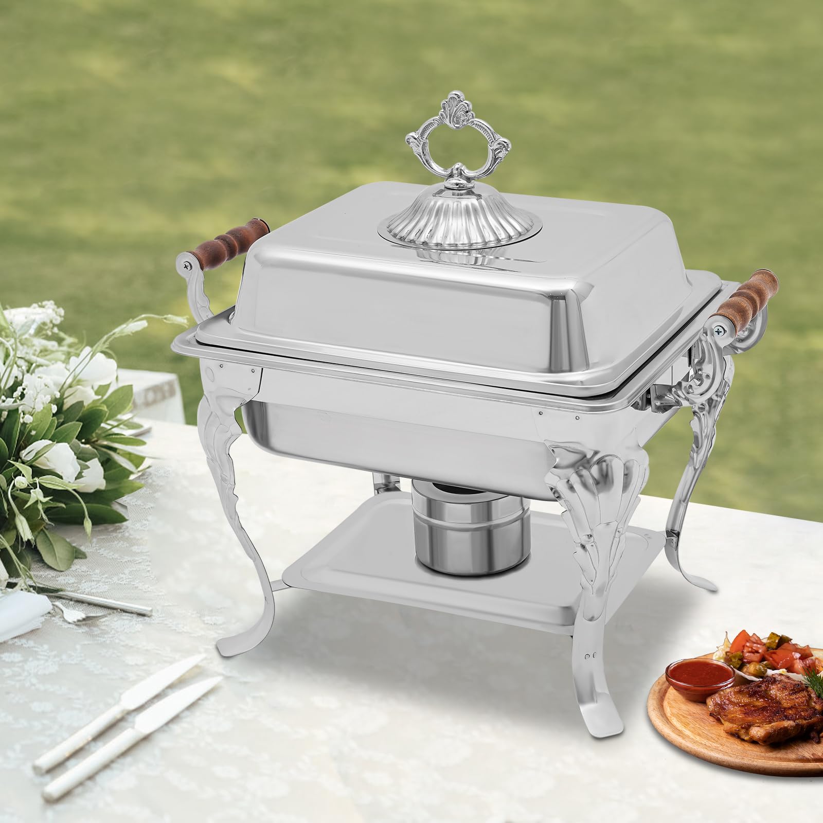 Chafing Dish, Chafing Dish Buffet Set,4.23QT Buffet Server e scalda,Fuoco regolabile, per catering commerciale, feste, banchetti