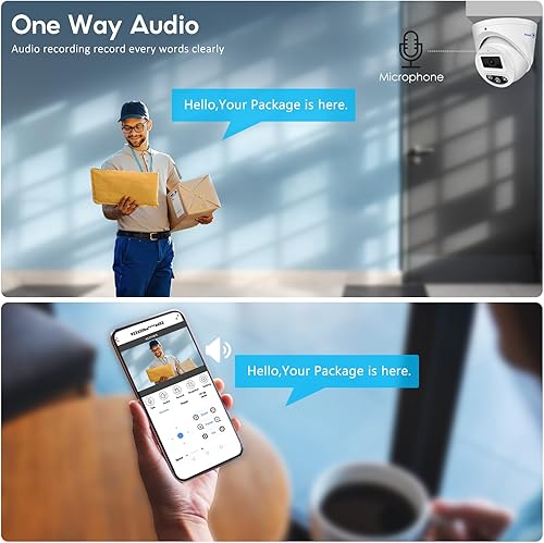 Miniatura 2 de Hikvision compatible con 8MP 0.110 in gran angular 3840x2160 IP PoE Dome Turret 4K cámara de seguridad con micrófonoaudio, IP67 al aire libre