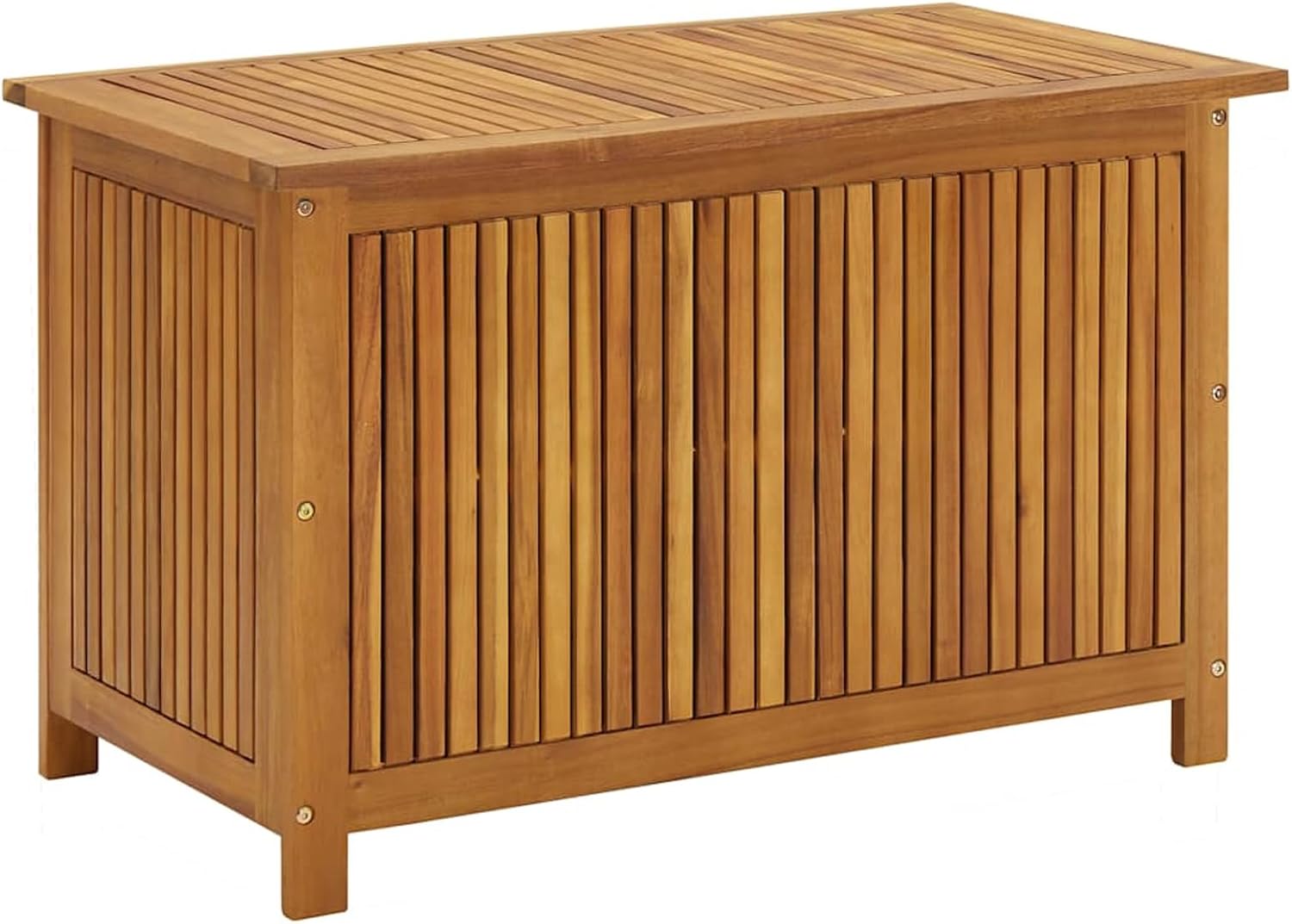 Gecheer Rustic Outdoor Indoor Wooden Storage Box Bench with Oil Finish - Garden Cushion Organizer