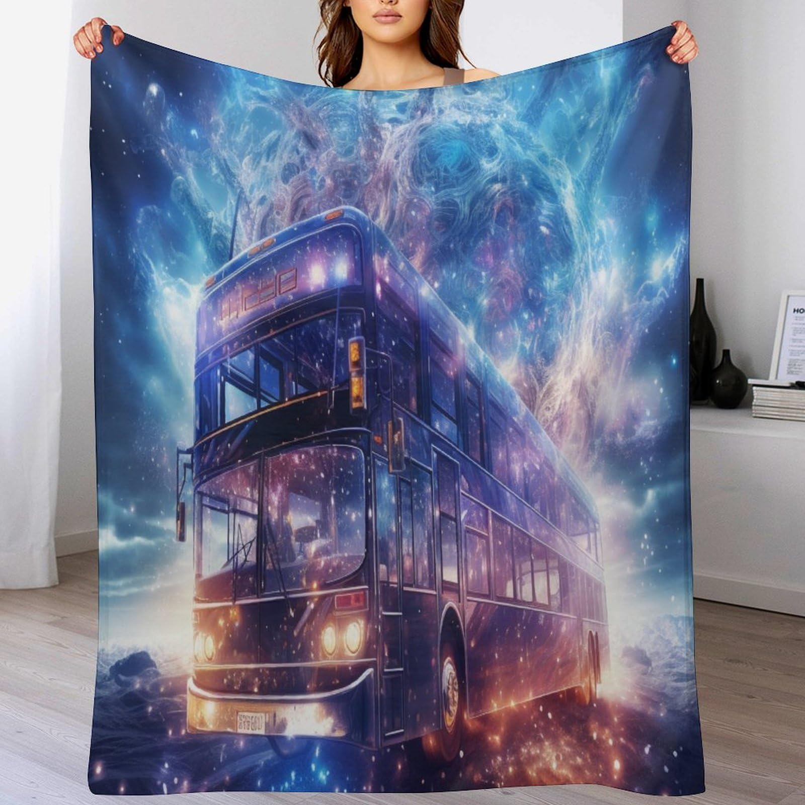 Couverture flanelle voiture et bus grand confort pour lit d'adulte et enfant