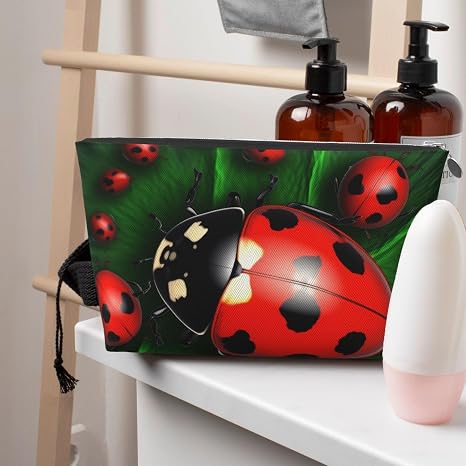 Niedliche Make-up-Tasche Im Marienkäfer-Design – Wasserdicht, 18x6x12.7 Cm, Ideal Für Reisen & Alltag