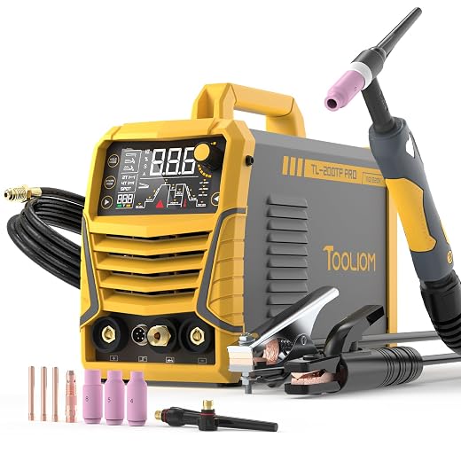TOOLIOM 200A TIG Welder High Frequency TIG 110V/220V Dual Voltage TIG/Stick/Arc 2 in 1 IGBT Digital Inverter Welder TIG Welding Machine