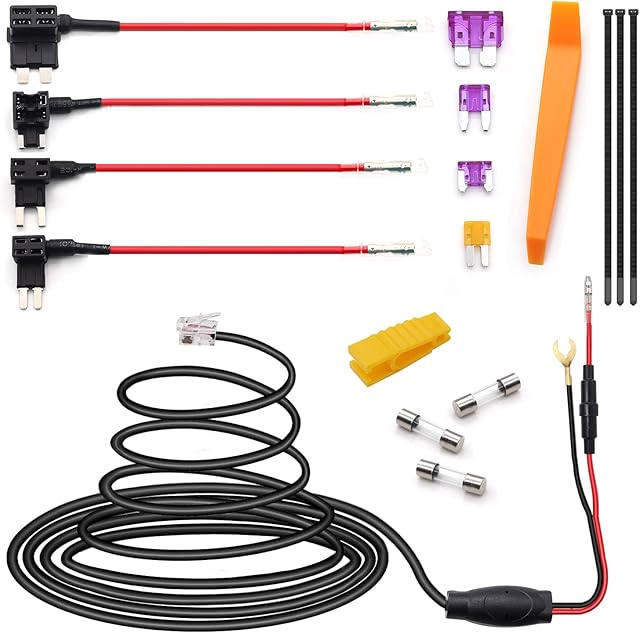 Radar Detector Hardwire Kit,Direct Wire Wiring kit,Radar Detector Quick Connection Plug and Play Power Cord Cable,with RJ-11 Telephone Style Jack Radar Detector (13FT) Q-014